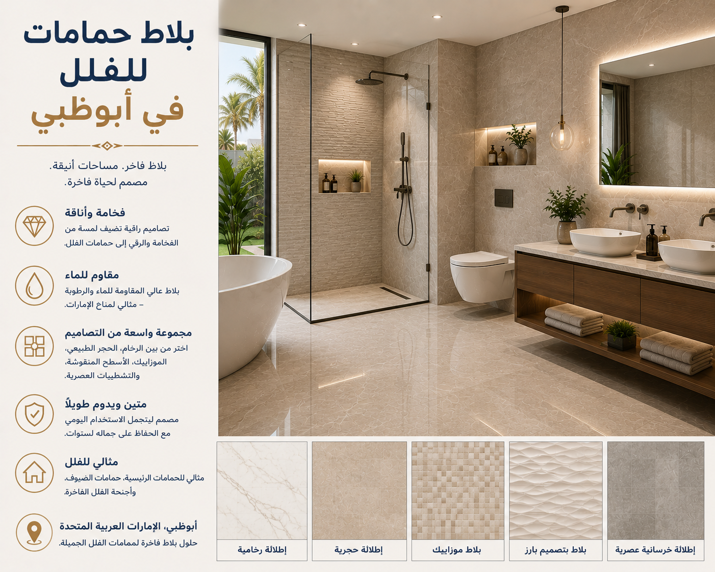 Bathroom Tiles for Villas Abu Dhabi