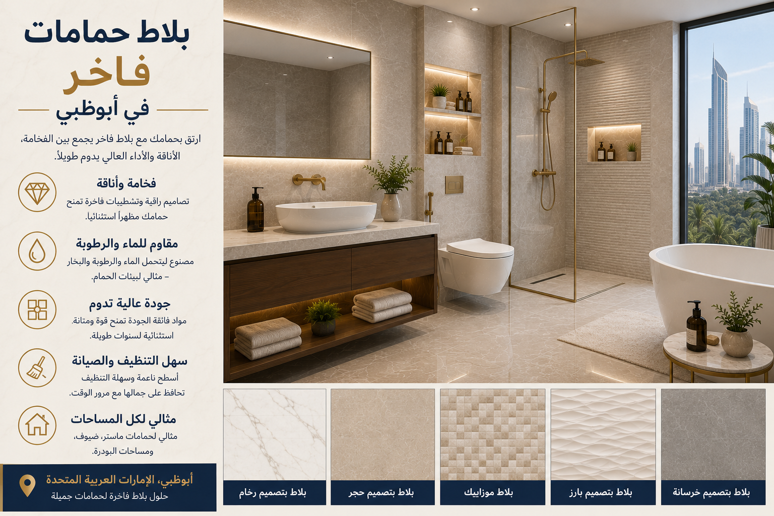 Premium Bathroom Tiles Abu Dhabi
