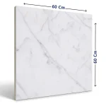 Elegant Bianco Ibiza Marble Tile | 60 × 60 cm | Polished | Thickness 2 cm - Image 2