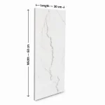 Mugla White Marble Tile | 60 × 30 cm | Polished | Thickness 2 cm - Image 3
