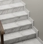 Mugla White Turkish Marble | Standard Stair Treads & Risers | Lengths 100–140 cm | Polished - Image 6