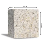 Mist Yellow Granite Cobble Stone | 10 × 10 × 5 cm | Flamed Finish - Image 4