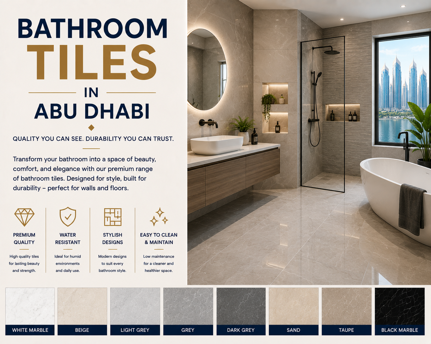 Bathroom Tiles in Abu Dhabi