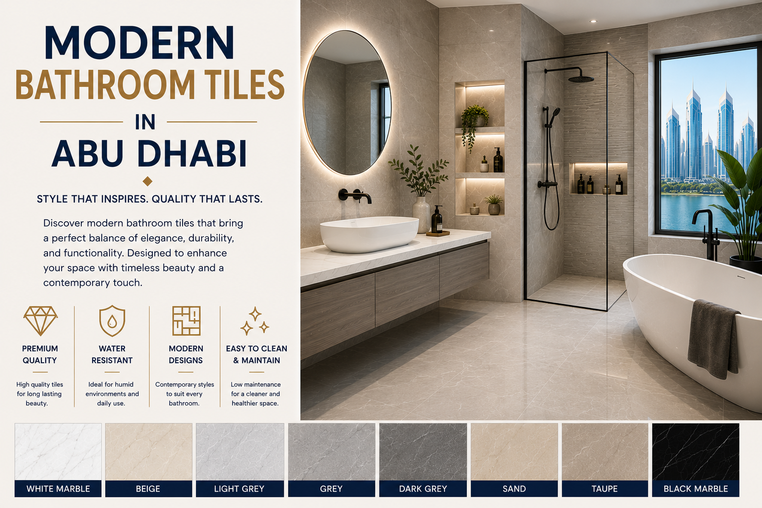 Modern Bathroom Tiles Abu Dhabi