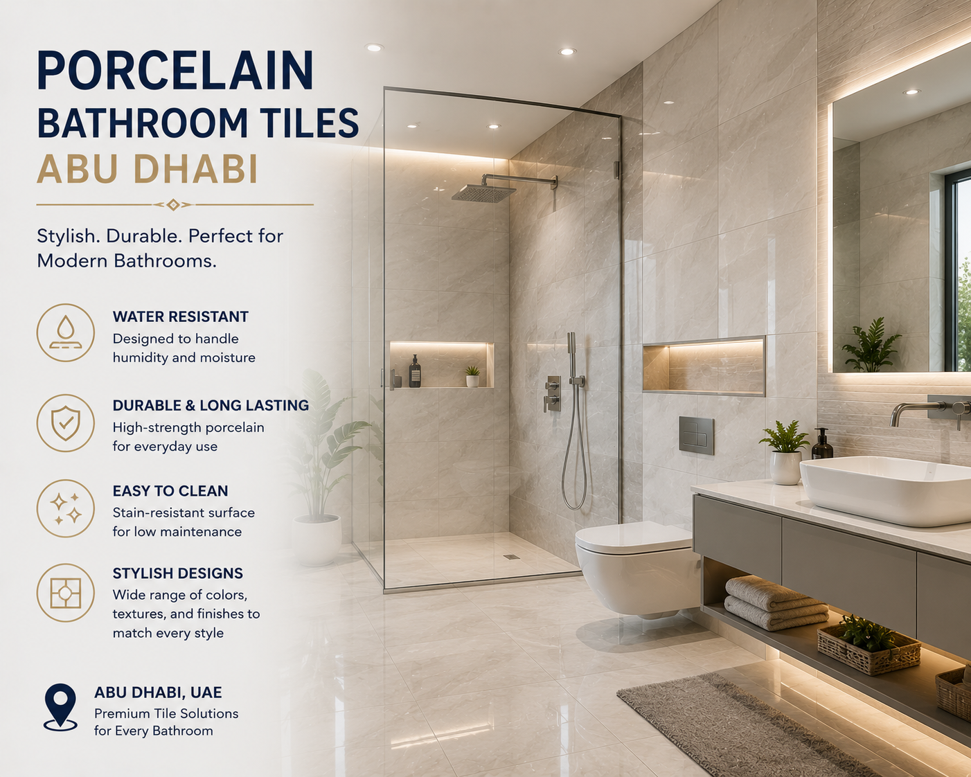 Porcelain Bathroom Tiles Abu Dhabi