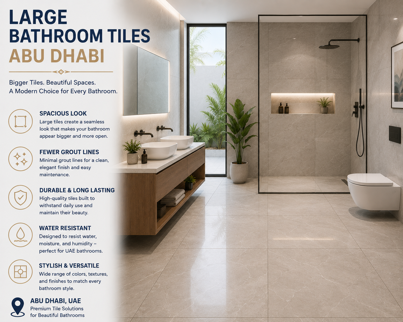 Large Bathroom Tiles Abu Dhabi
