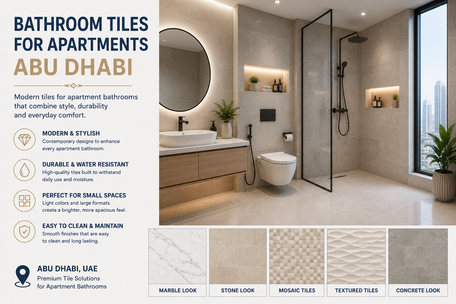 Bathroom Tiles for Apartments Abu Dhabi