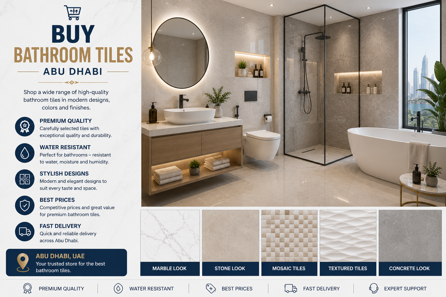 Buy Bathroom Tiles Abu Dhabi