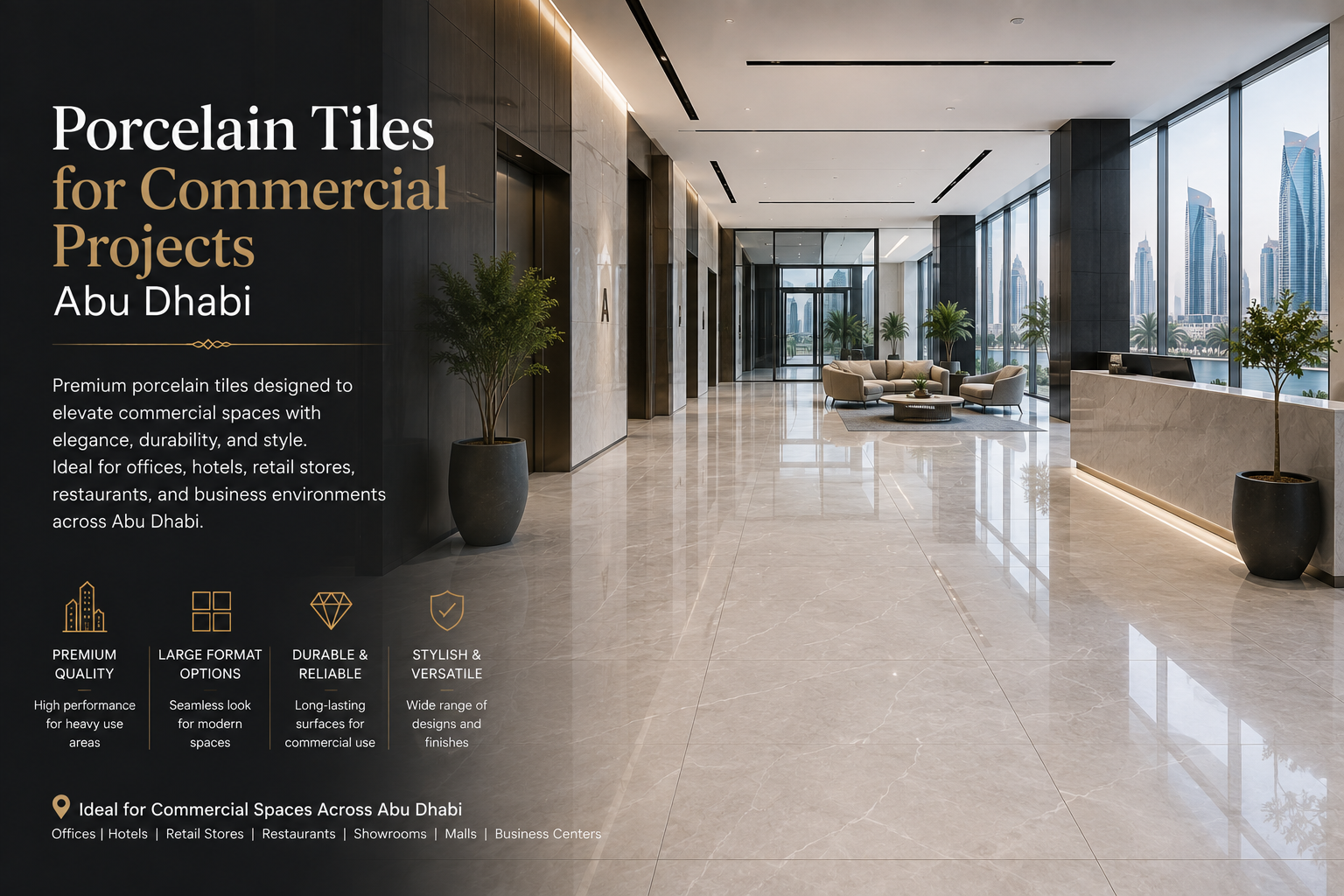 Porcelain Tiles for Commercial Projects Abu Dhabi