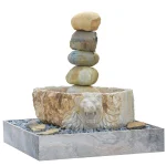 Hand-Carved Natural Stone Lion Fountain - Image 4