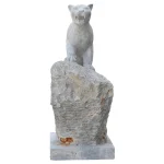Hand-Carved Wild Cat Natural Stone Sculpture - Image 3