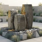 Three Stone Monoliths Natural Stone Fountain