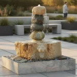 Hand-Carved Natural Stone Lion Fountain - Image 6