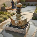 Hand-Carved Natural Stone Lion Fountain - Image 5