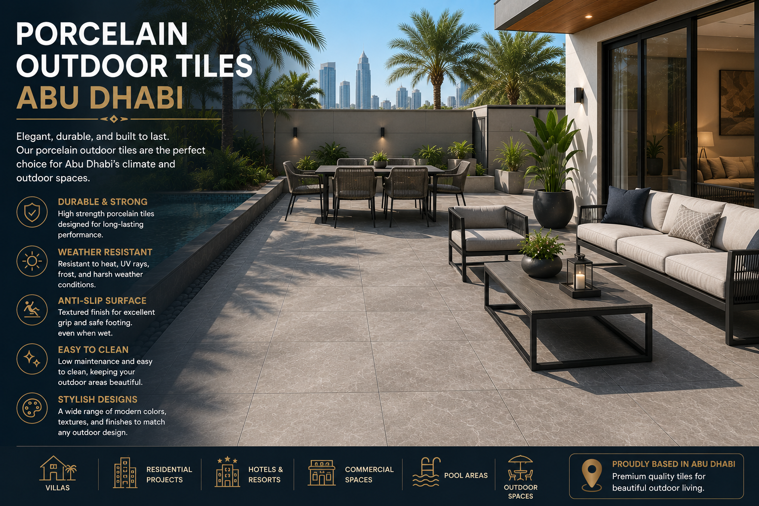 Porcelain Outdoor Tiles Abu Dhabi