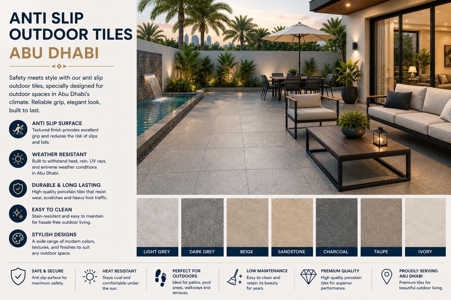 Anti Slip Outdoor Tiles Abu Dhabi