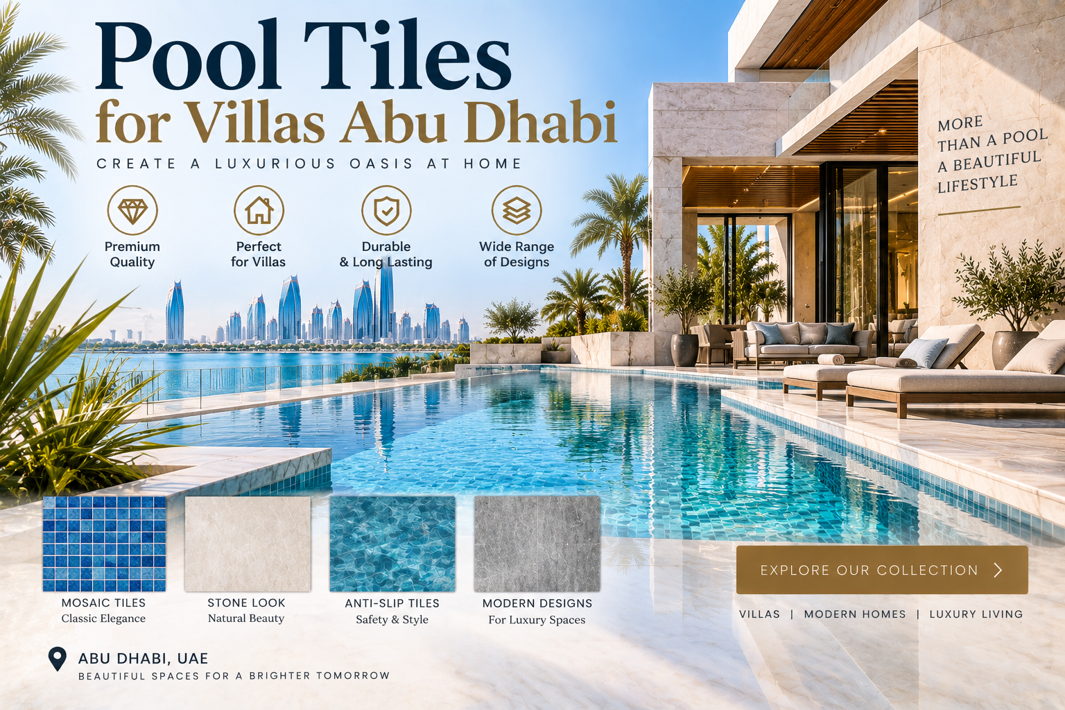 Pool Tiles for Villas Abu Dhabi