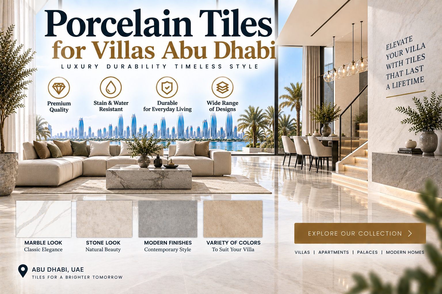 Porcelain Tiles for Villas Abu Dhabi