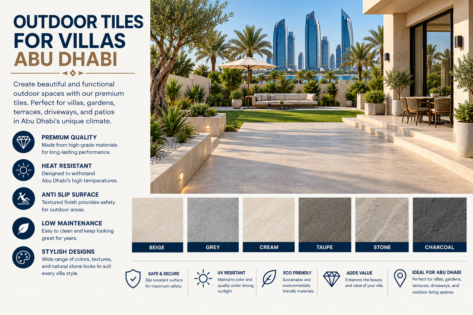 Outdoor Tiles for Villas Abu Dhabi