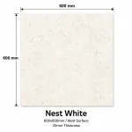 Premium NEST WHITE Outdoor Porcelain | 60 × 60 & 60 × 120 cm | Matte | Thickness 2 cm - Image 2